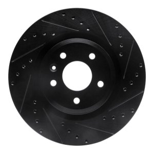 Ford Taurus Brake Rotor (1) - Front Right - R1 Concepts - Drilled & Slotted - Black - `09-`10